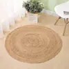 Tapete redondo de Rattan para quarto, tapete de cabeceira, tapete tecido para água, tapete de junco para mesa de centro na sala, decoração para fotografia