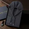 Suéter de Cachemira 2025 Otoño e Invierno Nuevo para Hombre con Capucha y Cremallera Cárdigan de Negocios Casual para Edad Media Holgado de Manga Larga Chaqueta