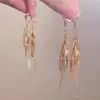 Nuevos Pendientes de Hilo para Oreja con Alas de Libélula para Mujer, Elegantes Pendientes Largos con Borlas, Alto Sentido, Accesorios para Orejas Delgados de Moda, Tendencia