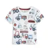 Suministro Transfronterizo 26º Verano Nuevo Modelo Camiseta de Manga Corta para Niños con Diseño de Coche de Dibujos Animados y Excavadora para Niños