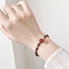 Pequeña flor roja cuerda roja Pulsera Lucky Brand DIY para mujer 4 mm Granate cuerda de mano joyería círculo único regalo pequeño fresco