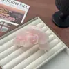 Pinza para el Cabello de Camelia Rosa con un Estilo Francés Elegante, Pasador Transparente de Flor de Rosa, Pinza de Tiburón Súper de Hada y Dulce
