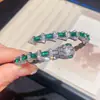Pulsera Abierta en Forma de Serpiente Chapada en Oro Real de 18 Quilates con Circonita Nueva Moda China Pulsera de Estilo Frío Pulsera de Alta Gama para Mujer