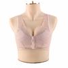 Oferta Especial para Idosos, Sutiã de Renda com Algodão, Sem Aro, Fecho Frontal, Laterais Acolchoadas, Lingerie Push-Up, Sutiã Feminino, Tamanho Grande