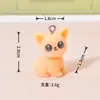 Lindo Perrito Mini de Resina Estéreo Artificial Flocado para Cadena de Teléfono Móvil, Bolsa, Llavero, Pequeños Accesorios Hechos a Mano