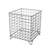 Cesta de armazenamento quadrada de quatro patas de ferro de estilo nórdico Cesta de armazenamento de mesa de metal Cesta de armazenamento de acabamento Rack de cosméticos