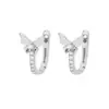 Hebilla de Oreja de Mariposa de Zirconia Moda Tendencia Estilo Coreano Estilo Lindo Alas de Insecto Mariposa Pendientes Voladores Lujo Ligero Fila de Perforaciones Anillo de Oreja