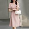 Venta de Liquidación ~ Vestido de Color Sólido de Acetato de Gama Alta para Mujer, Nuevo Estilo de Verano con Diseño Inspirado en Chanel que Ceñe la Cintura
