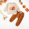 Sudadera de Niño para Otoño e Invierno Transfronteriza 2025 Nuevo Traje de Manga Larga con Cuello Redondo de Niño para Bebé Calabaza de Halloween