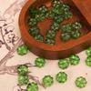 Imitação de vidro gelo de jade através de quatro folhas trevo flor contas soltas frisado vintage feito à mão DIY hairpin colar acessórios de orelha