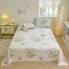 Lençol de Cama Estampado 100% Algodão Lençol de Algodão Capa de Edredom para Dormitório de Estudante Lençol de Cama com Canto Reto Lençol de Cama com Canto Arredondado e Borda Pendurada Lençol de Tecido de Algodão