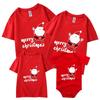 Camiseta atacado verão inglês papai noel auto-produzido algodão fino pai-filho roupas classe venda rápida infantil manga curta gola redonda