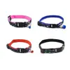 Coleira de webbing estampada para pet com guizo, acessório para gato e cachorro, coleira de pescoço ajustável com fecho de pressão, em estoque