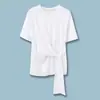 26 Camiseta Personalizada Nuevo Estilo Veraniego Estilo Ropa de Trabajo Urbana Algodón Puro Versátil Detalle de Cordones Manga Corta 0681292225