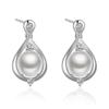 Brincos Femininos Prata Gota d'Água Pérola Estilo Europeu e Americano Original Simples e Elegantes Estilo Minimalista de Nicho