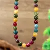 Collar de Turmalina de Colores Más Vendido de Amazon para Mujer, Cadena para Clavícula de Piedra Natural Versátil y Apilable, Joyería al por Mayor Transfronteriza