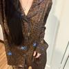 2026 Tejido de Seda de Hielo y Nieve de Alta Densidad Estampado de Leopardo Estampado de Estrellas Pijama para Mujer Otoño Nuevo Conjunto Casual para el Hogar