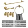 Estante de Acero Inoxidable Transfronterizo para Toallas Juego de Barra Redonda para Toallas Anillo para Toallas Gancho para Abrigos de Baño Soporte para Papel de Cocina Accesorios de Baño