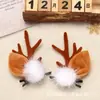 Presilhas de cabelo de chifre de veado de Natal transfronteiriças, acessórios de cabelo, presilhas decorativas de chifre de rena simulado com tema de floresta de Natal