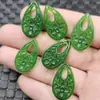 Colgante de jade con forma de gota de agua hueca verde, colgante para horquilla de flor de ciruelo de espinaca, colgante de collar, colgante de jade
