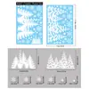 Decoraciones Populares Navideñas Transfronterizas Copos de Nieve Bosque Blanco Pegatinas Estáticas de Adhesión Navideña Suministros para Fiestas Navideñas Escena de Nieve Pegatinas para Vidrio