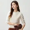 Nuevo Suéter de Punto Trenzado Completo con Cuello Redondo de Cachemira de Cabra para Mujer de Otoño e Invierno, Suéter Grueso de Manga Larga para Mujer, Capa Base de Punto