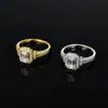 Anillo Popular Europeo y Americano Transfronterizo de Plata de Ley S925 para Mujer con Incrustación de Moissanita, Elegante Joyería de Anillo para Mujer con Piedra de Moissanita