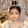 Faixa de Cabeça com Coroa para Meninas Tiara de Cabelo com Strass de Princesa para Crianças Presente de Aniversário para Menina Faixa de Cabeça para Bebê Acessório de Cabelo com Coroa Presilha de Cabelo