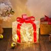 Caja de Regalo Navideña Brillante, Caja de Regalo Brillante Ojo de Gato Láser, Decoración de Escaparate de Centro Comercial Navideño, Caja de Regalo Brillante Apilada