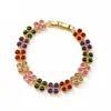 Nuevo Pulsera de Trébol de Cuatro Hojas, Bestseller Transfronterizo de Amazon, Circonita Colorida, Diseño de Moda Europeo y Americano, Joyería de Mano de Lujo