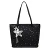 Bolso grande de moda, bolso de hombro simple de gran capacidad para el trabajo para mujer, nuevo bolso tote con estampado de cielo estrellado para mujer