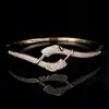 Pulsera Abierta de Diamantes Completos de Moda para Mujer Estilo Coreano Simple Circonita Joyería para Mano Lujo Ligero Versátil Personalidad Pulsera Chapada en Plata Accesorios