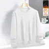 Nueva Camiseta de Manga Larga con Cuello Redondo Otoño/Invierno 2025, Sudadera Versátil de Moda con Forro Polar, Camiseta Básica Unisex