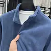 Chaqueta de Polar con Cremallera para Hombre 2026 Manga Larga Sudadera de Polar Abrigo Top Básico Versátil de Polar