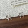 Pendientes de lazo hueco de plata esterlina S925 de Suchuang, pendientes para mujer, estilo dulce y moderno, con agujeros para las orejas.