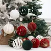 Bolas de Natal Transfronteiriças 6cm Veludo Vinho Tinto 6 Peças Enfeites de Pendurar Decorações Pintadas para Árvore de Natal Decoração de Feriado Atacado
