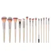 Conjunto de Pincéis de Maquiagem Dourado Champagne com 14 Peças, Pó Solto, Sombra, Blush, Corretivo, Pincel Facial, Ferramentas de Beleza Atacado Fábrica