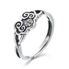 Anillo Yunchaixuan S925 Plata de Ley Auspicioso y Elegante Estilo Étnico Vintage Patrón de Nube con Buen Significado, Anillo Ajustable para Mujeres