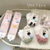 Calcetines de Felpa de Coral con Orejas de Dibujos Animados 3D para Otoño e Invierno, Calcetines Gruesos para el Suelo del Hogar que No Sueltan Pelusa, Calcetines de Dormir de Comercio Exterior Transfronterizo