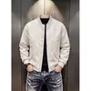 Chaqueta bomber corta de cuello alto para hombre, chaqueta de otoño estilo americano resistente de talla grande, cortavientos de exterior con cuello de béisbol