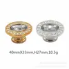 Manijas pequeñas redondas de plástico al por mayor, manijas de diamante de cristal doradas, manijas para gabinetes, cajones, mesitas de noche, armarios