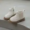Botas Estilo Martin para Niñas, Nuevo Estilo Otoño/Invierno 2026, Botas de Piel Forradas de Borrego, Suela Suave, Botines Antiderrapantes para Niñas Pequeñas