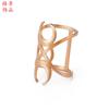 Anillo de acero inoxidable con forma de luna hueca simétrica para hombre, estilo punk, cruzado, de moda europea y americana.