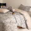 Jie Liya Serie de Colores Jacquard 100% Algodón Juego de Cuatro Piezas, Sábana Bajera y Funda Nórdica Engrosadas de Algodón Puro, Ropa de Cama para el Hogar Amigable con la Piel Venta al por Mayor