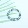 Nova Pulseira de Cristal Fantasma Verde Feminina Pulseira de Contas Redondas de Vidro de Capim Marinho Joias para Amigos Barraquinha de Feira Noturna