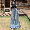 Jeans Azules Rasgados Vintage para Mujer, Nuevo Estilo Primavera 2026, Lavados, Tallas Grandes, Versátiles, de Pierna Ancha a la Moda, Largos hasta el Suelo
