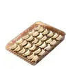 Caja rectangular para dumplings para refrigerador, grado alimenticio, engrosada y elevada, con borde, charola para almacenar dumplings, para uso doméstico