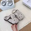 Nuevas Zapatillas de Felpa de Conejo Miffy Súper Lindas de Algodón Otoño/Invierno Estilo Ins Zapatillas Cálidas de Piel para el Hogar Zapatillas Planas de Piel