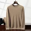 Suéter de Cachemira para Hombre Otoño e Invierno Cuello Medio Alto Manga Larga Jersey Capa Interior Tejido Capa Base Lujo Ligero Casual de Negocios