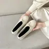 Versión de Piel de Oveja~2026 Nuevos Zapatos Planos de Ballet con Lazo Retro Francés para Mujer, Zapatos de Abuela, Zapatos de Boca Baja para Mujer
